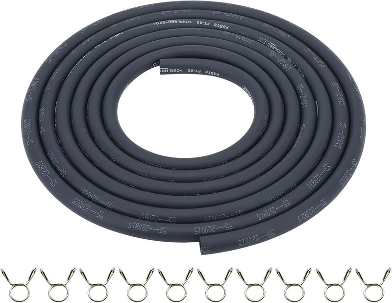 AloneGoer 5.5mm Fuel Line 1/5 Inch Gas Tube Fuel Hose 5 Feet for ATV Quad Pit Dirt Bike Go Kart Moped Pocket Bike Motorcycle Parts with 10pcs Clamps - Image 1